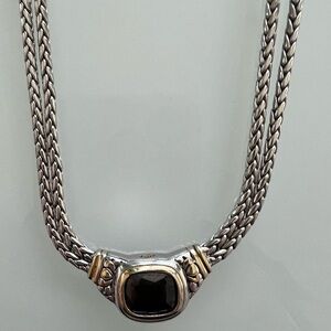 John Medeiros Nouveau Double-Strand Necklace with Black Austrian Crystal